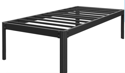 18-Inch Twin Platform-Bed Frame with Round-Corner Leg, No Box Spring Needed, Heavy-Duty Non Slip Metal Bed Frames, Noise Free Mattress Foundation Support to 3000 Lbs, Black - Lot 252