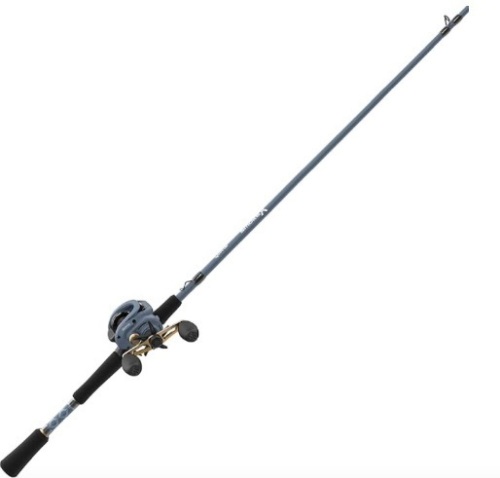 Quantum Smoke X Baitcast Reel and Fishing Rod Combo, 1-Piece Fishing Pole with Split-Grip EVA Rod Handle, Right-Hand Retrieve, Blue - Lot 260
