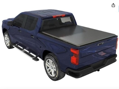 1pc 5.5ft Soft Top 4-Fold Folding Vinyl Tonneau Cover Truck Bed Black CMTT82015 - Lot 275