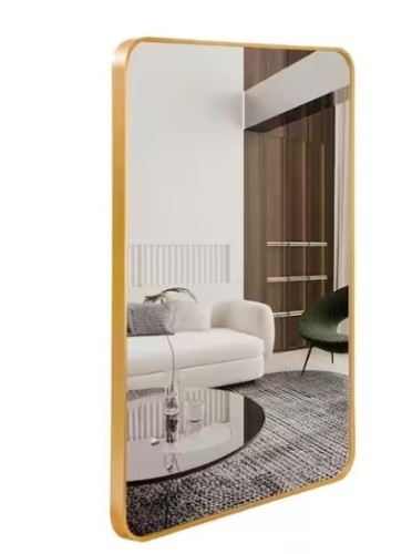 Ta. 24 in. W x 32 in. H Gold Rectangle Framed Mirror - Lot 383