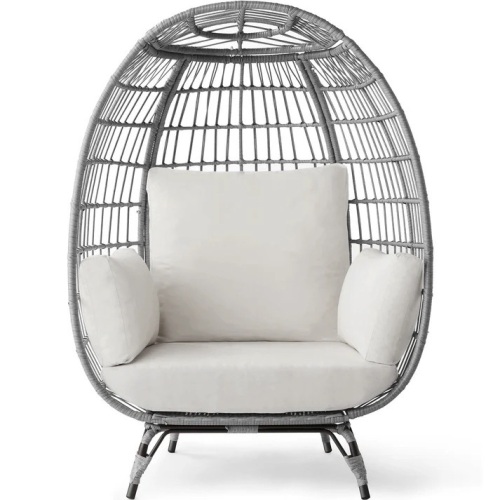 Wicker Egg Chair Oversized Indoor Outdoor Patio Lounger - Lot 4203