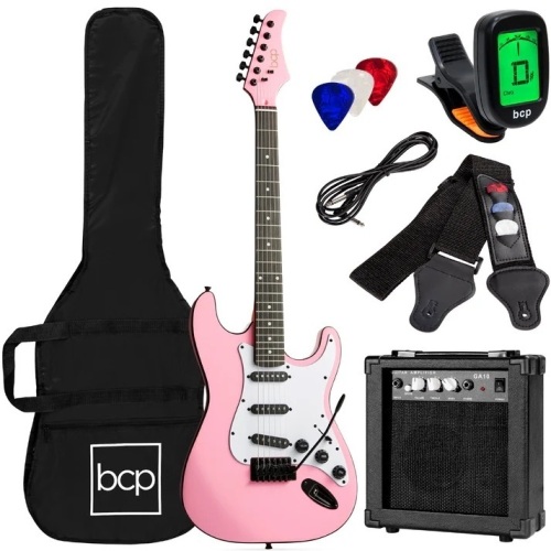 Beginner Electric Guitar Kit w/ Case, 10W Amp, Tremolo Bar - 39in - Lot 4361