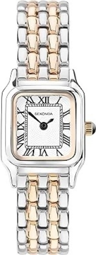 Sekonda Monica Ladies 20mm Quartz Watch in White with Analogue Display, and Two Tone Alloy Strap - Lot 4450