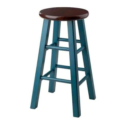 Winsome Wood Ivy 24 in. Rustic Teal and Walnut Counter Stool  - Lot 270