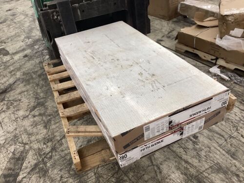 Lot of (2) Cases of USG Fifth Avenue Series 280 Ceiling Panel, 4 ft L, 2 ft W, 5/8 in Thick, Mineral Fiber, White, 8 pcs - Lot 278