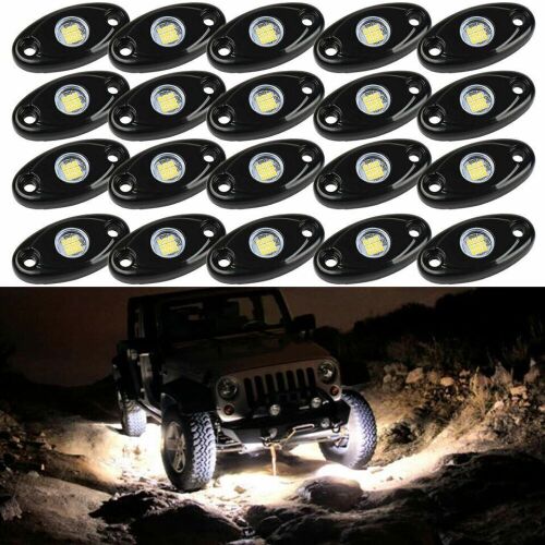 White LED Rock Lights, 20 Pack  - Lot 313