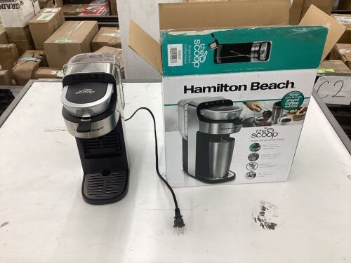 Hamilton Beach The Scoop 1-Cup Stainless Steel Drip Coffee Maker with Removable Reservoir  - Lot 413