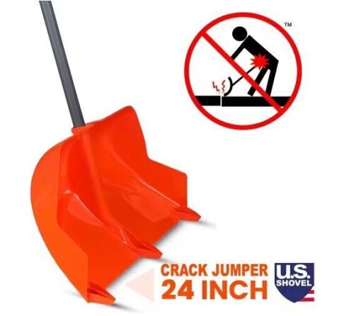 Crack Jumper 24 in. Combo Pusher, Adjust 42 in Vinyl-Coated Metal Handle, ABS-Plastic Blade, Ergonomic Grip Snow Shovel  - Lot 416