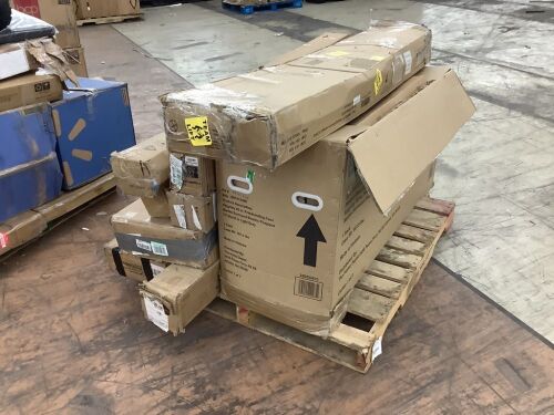 Pallet of Umbrellas & TV Stand Fireplace  - Lot 262