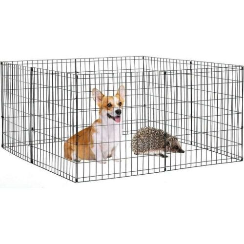 Bestpet Playpen Wire Fence for Small Pet, Black, 24 Inches - Lot 618