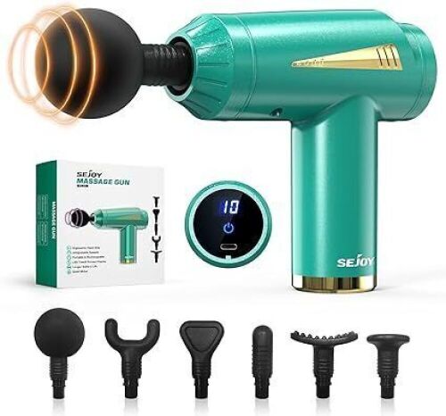 Sejoy Mini Massage Gun with 6 Massages Heads - Lot 730