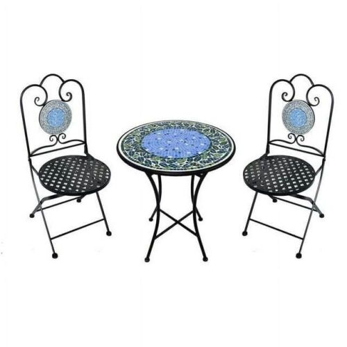 Infinity Living Accents Infinity Iron Mosaic Bistro Set, Black - Lot 341