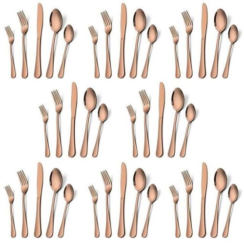 Vesteel 40 Piece Stainless Steel Flatware Set, Copper  - Lot 340