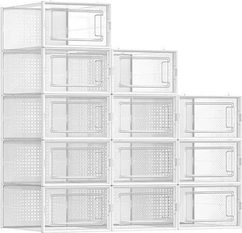 SONGMICS Plastic Shoe Boxes, 12 Pack  - Lot 613