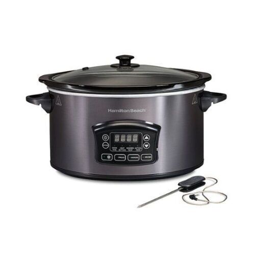 Hamilton Beach Programmable Defrost 6-Quart Slow Cooker with Temperature Probe - Lot 480