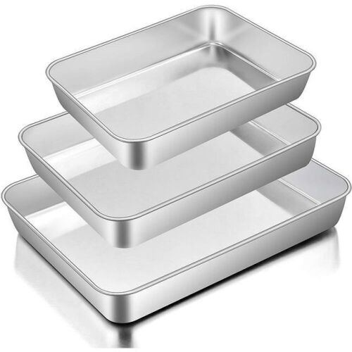 VeSteel Stainless Steel Baking Pans, Set of 3  - Lot 158