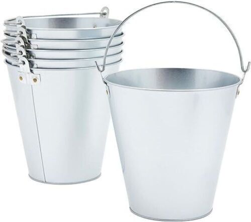 Juvale 6 Pack 7" Tall Galvanized Ice Buckets - Lot 202