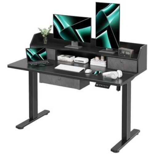 47-in Black Modern Height Adjustable Electric Standing Desk - Lot 157
