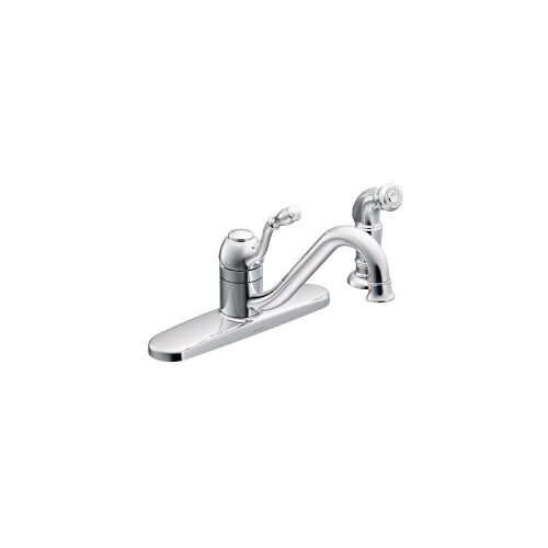 Moen Lindley Single Handle Kitchen Faucet with Side Spray, Chrome - Lot 177