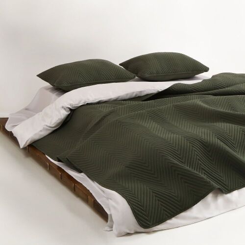 Slashop Pet Hair Repellent Quilt Set, Olive Green, Queen  - Lot 217