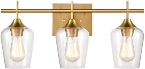 CLAXY Industrial Bathroom Vanity Lights 3-Light Clear Glass Wall Sconces  - Lot 386