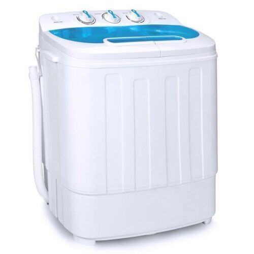 Portable Compact Twin Tub Laundry Machine & Spin Cycle w/ Hose, 13lbs Capacity  - Lot 408