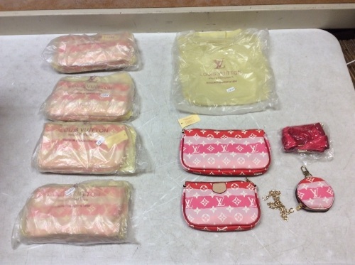 Lot of (5) Pink/Red Crossbody, Clutch and Coin Purse Sets   - Lot 603