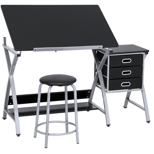 Adjustable Drafting Table Set w/ Stool Chair  - Lot 763