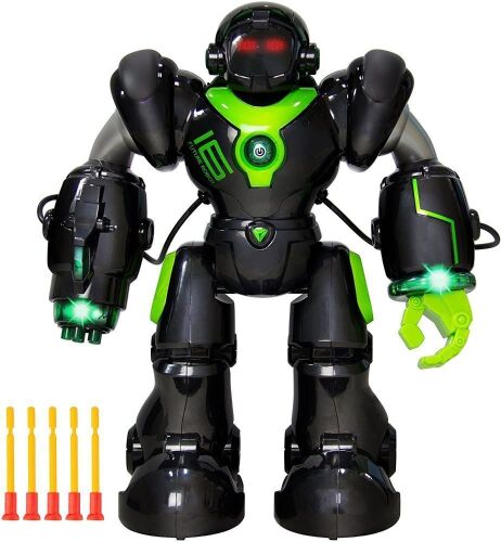 Intelligent Remote Control RC Robot Talking Walking Shooting Light & Music - Lot 1065