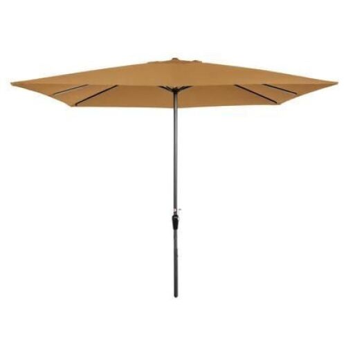 8x11ft Rectangular Patio Umbrella w/ Easy Crank, UV-Resistant Fabric - Lot 1099