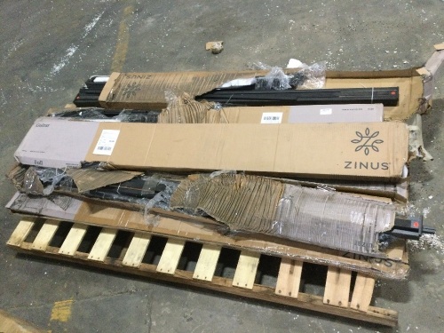 Pallet of Zinus Gulzar Easy Assembly Quick Lock 1.6 Inch Bunkie Board / Bed Slat Replacement, Full  - Lot 789