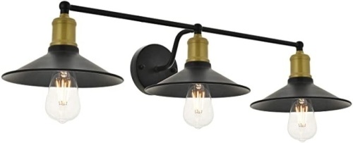 3-Light Industrial Black Finish Wall Sconce  - Lot 1006