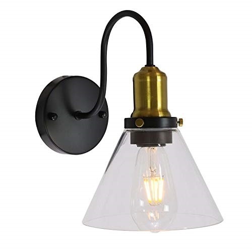 Lucidce Black Gooseneck Wall Sconce w/ Clear Glass Shade - Lot 1105
