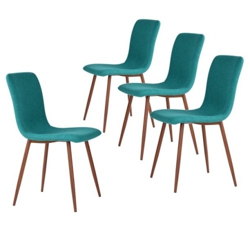 FurnitureR Scargill Green Fabric Dining Chairs, Set of 4  - Lot 444