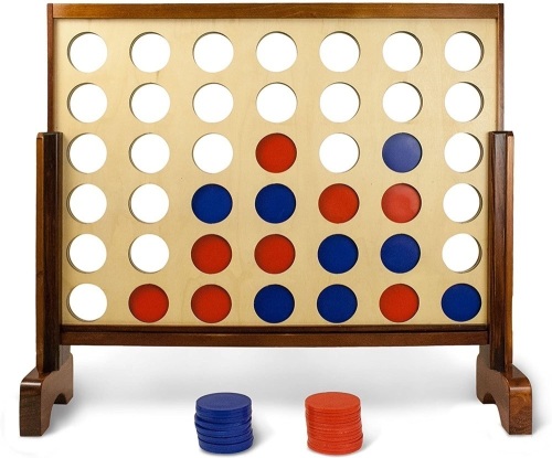 Giant 4 Connect in a Row with Carrying Case and Stained and Finished Legs and Frame  - Lot 690