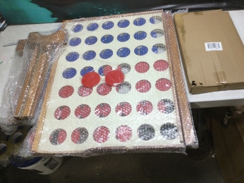 Giant 4 Connect in a Row with Carrying Case and Stained and Finished Legs and Frame  - Lot 800