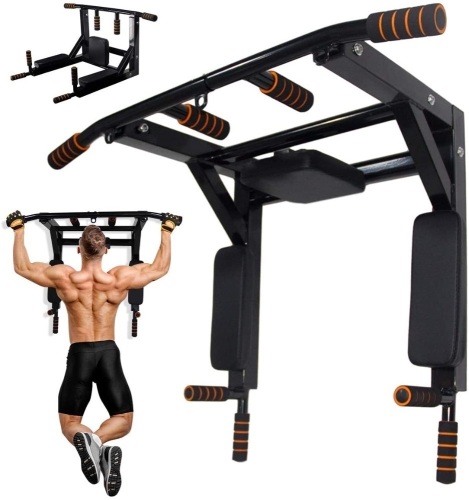 Multifunctional Wall Mounted Pull Up Bar, Dip Station, Supports to 440 Lbs  - Lot 1147