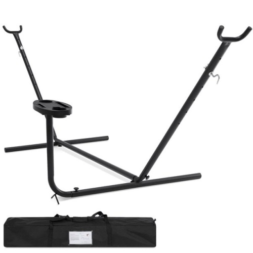 10ft Portable Steel Hammock Stand w/ Cup Holder, Accessory Tray and Carrying Case  - Lot 580