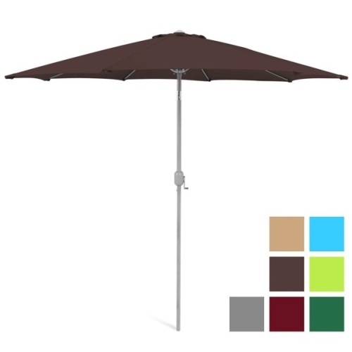 9ft Outdoor Market Patio Umbrella w/ Crank Tilt, Wind Vent, 1.5in Diameter Pole - Lot 833