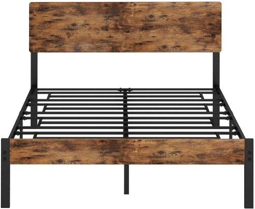 LIKIMIO Bed Frame with Headboard, Strong Steel Slat Support, Underbed Storage Space, Full - Lot 384