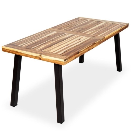 6-Person Indoor Outdoor Acacia Wood Dining Table  - Lot 517