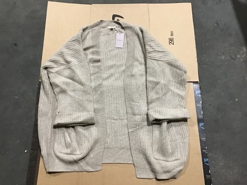 Nap Loungewear Plush Cashmere Rib-Knit Cardigan, Medium   - Lot 140
