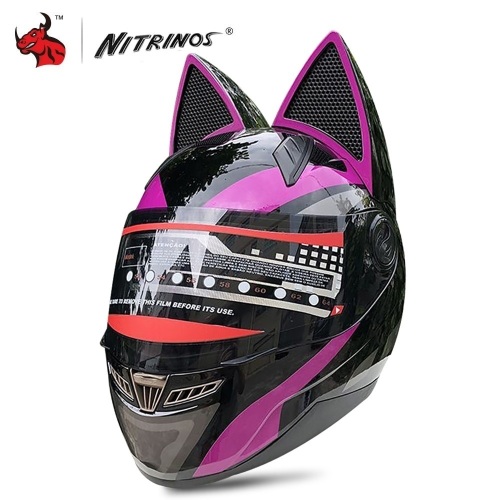 Nitrinos Cat Ear Motorcycle Helmet, XL - Lot 385