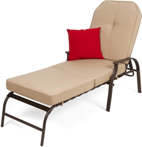 Adjustable Outdoor Steel Patio Chaise Lounge Chair - Lot 415