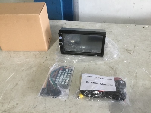 7010B 2 Din Car Video Player 7" Touch Screen MP5 Bluetooth FM Radio Player USB TF AUX, Rear View Camera  - Lot 1092