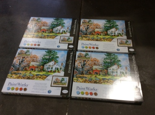 Lot of (4) PaintWorks Paint By Numbers Kits - Lot 661