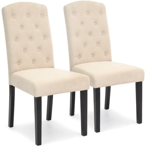 Set of 2 Tufted Fabric Parsons Dining Chairs - Lot 624