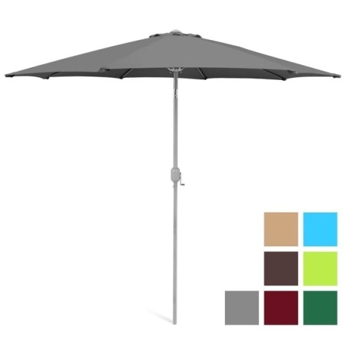 9ft Outdoor Market Patio Umbrella w/ Crank Tilt, Wind Vent, 1.5in Diameter Pole - Lot 1191
