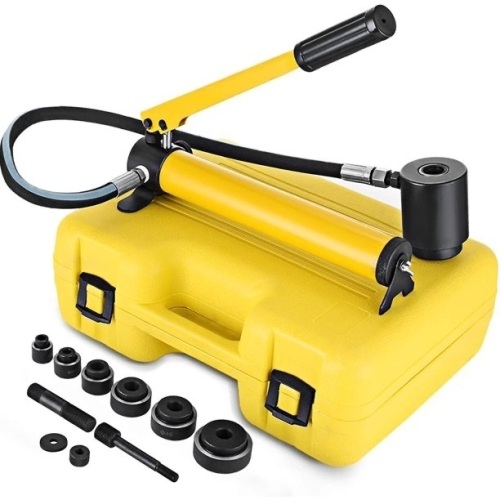 VEVOR Hydraulic Knockout Punch 6 Die 10 Ton, 1/2" to 2" Hand Tool Cutter Driver Kit - Lot 80