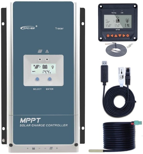 EPEVER 100a mppt Solar Charge Controller, 12v/24v/36v/48v Auto Max 150V 7500W Input Power fit for Sealed/Gel/Flooded  - Lot 37